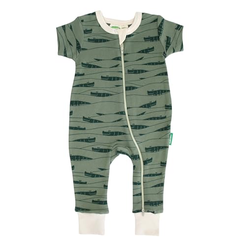 Image of PARADE Organic Signature Print '2-Way' Zip Romper - Short Sleeve