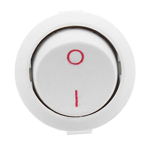 Lot De 5 Interrupteurs Bascule Ronds SPST 2P 250V/3A - Noir - Uxcell - Neuf