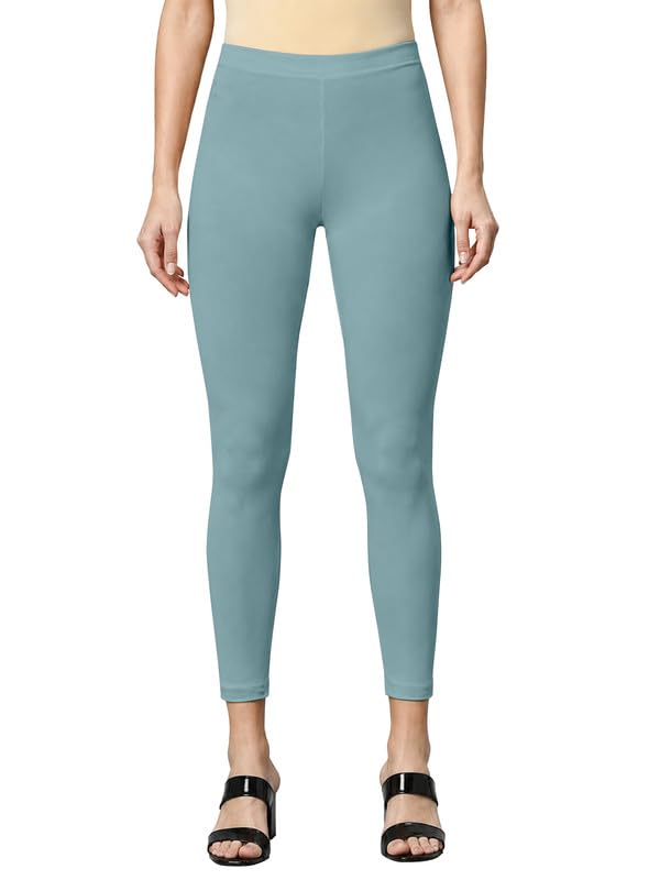 Image of TRENDMALLS Women's Microfiber Elastane Stretch Soft Cropped Leggings with Ultrasoft Waistband for Women