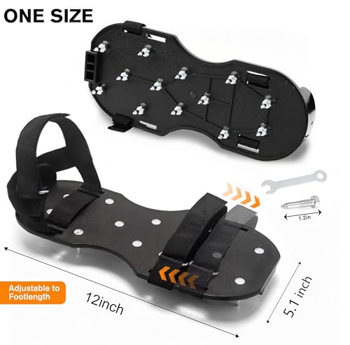 Image of Epoxy Floor Spiked Shoes Fully Assembled Gunite Spiked Shoes with 3 /4 inch Short Spikes for Garage Floor Epoxy, Overlays, Cover Installation, Large 2 Pair