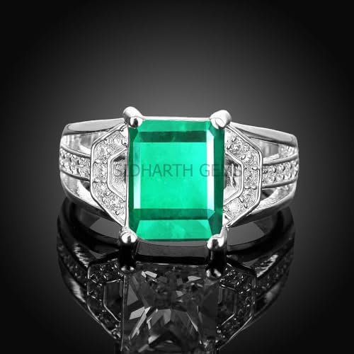 Bague réglable émeraude naturelle cadeau idéal anniversaire