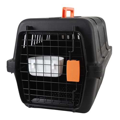 Hamwesh Transportín para Mascotas, Jaula para Perros con Puerta de Alambre de Plástico Portátil Aprobada por Aerolíneas, Transportador para Gatos con Diseño Espacioso y Transpirable para Viajes a