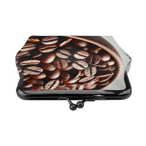 Pu Leather Buckle Coin Purse Realistic-Coffee-Beans Girls Kiss-Lock Change Purse Wallets2