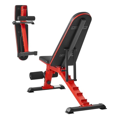 Happybuy Weight Bench, 1200lbs Heavy-Duty Stable Press for Full-Body Workout. Adjustable Sit-up Bench for Home Gym Strength Training. Flat Bench with Quick Folding and Fast Adjustment