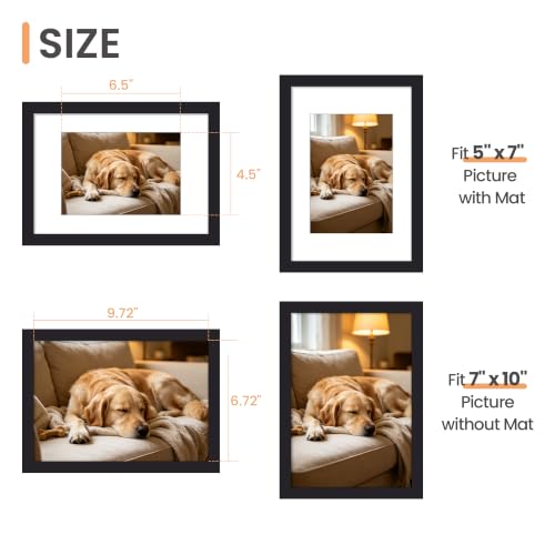 Image of upsimples 7x10 Picture Frame, Wall Decor Photo Frames, Black 1 Pack