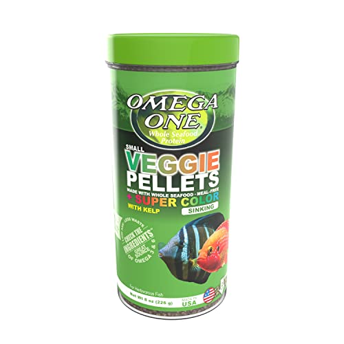 Omega One Super Color Veggie 2mm Sinking Pellets with Kelp, 8 oz Container