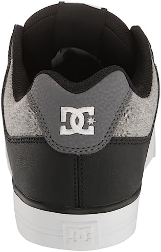 DC Men's Pure Casual Skate Shoe, Black/White/Armor, 16 | Image 2