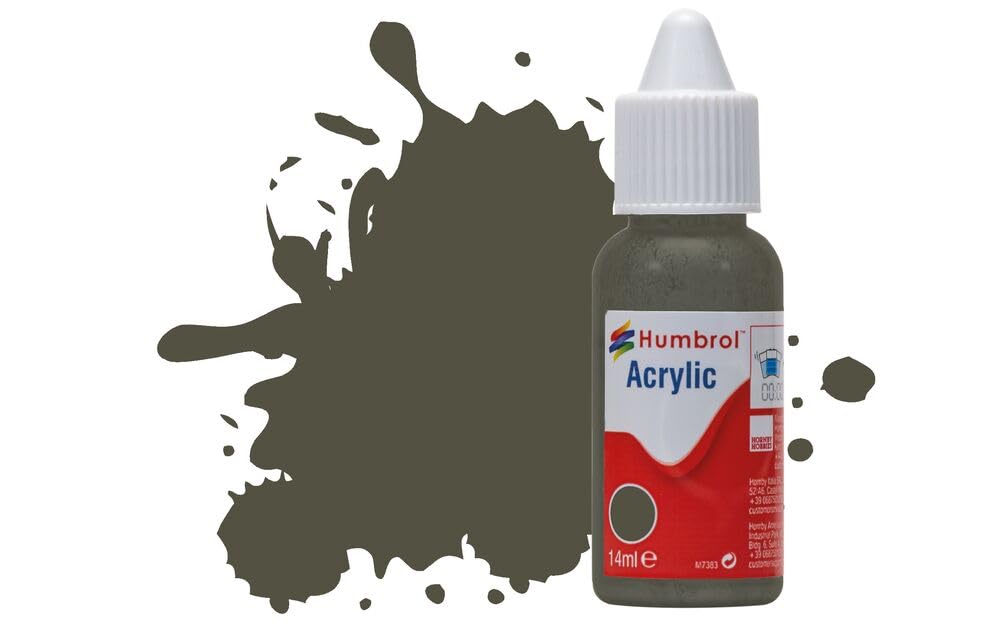 Humbrol Acrylic Paint No.253 RLM 83 Dunkel-Grun Matt dropper bottle,Dark Green (De),14ml