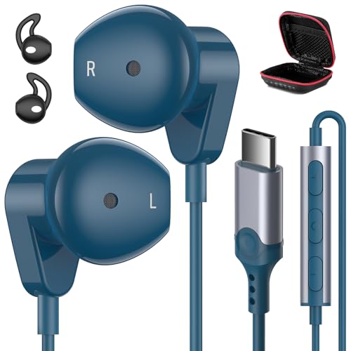 APETOO USB C �w�b�h�t�H�� iPhone 17 Pro Max 16 15 Plus iPad Air USB-C �L���C���z�� �}�C�N�t�� �{�����[���R���g���[�� HiFi �X�e���I Type C �C���z�� Galaxy S25/S24/S2