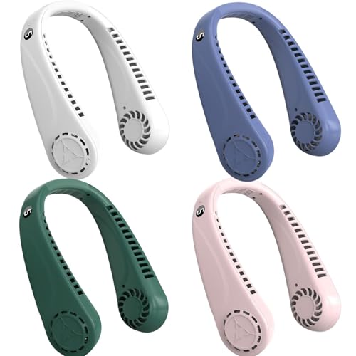 Neck Cooling Fan, Rechargeable Hands-Away Personal Fan, 5-Speed Leafless Airflow, LED Battery Display, Compact For Travel, Sports, Work, And Home Use, 7.87 X 2.36 X 5.71in