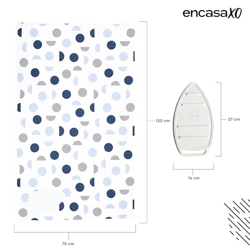 Image of Encasa XO Homes Ironing Mat(Large 120 X 70 Cm)With 3Mm Felt Padding,Silicone Iron Rest Protector,Steam Press On Table,Bed,Portable,Heat Reflective,Foldable,Washable,Printed-Blue Moon