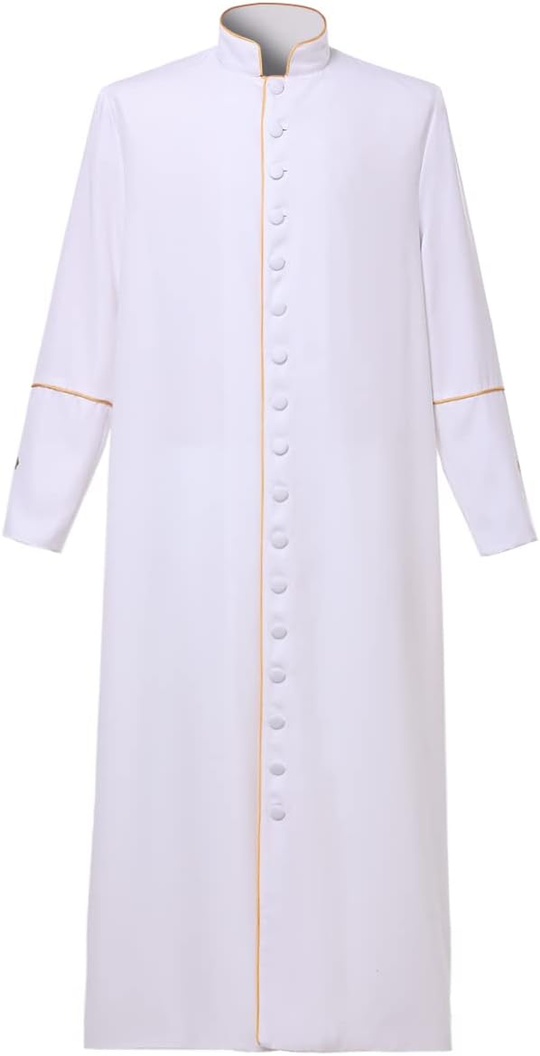 Men's Clergy Cassock Church Minister Robe Vestment for Pastor