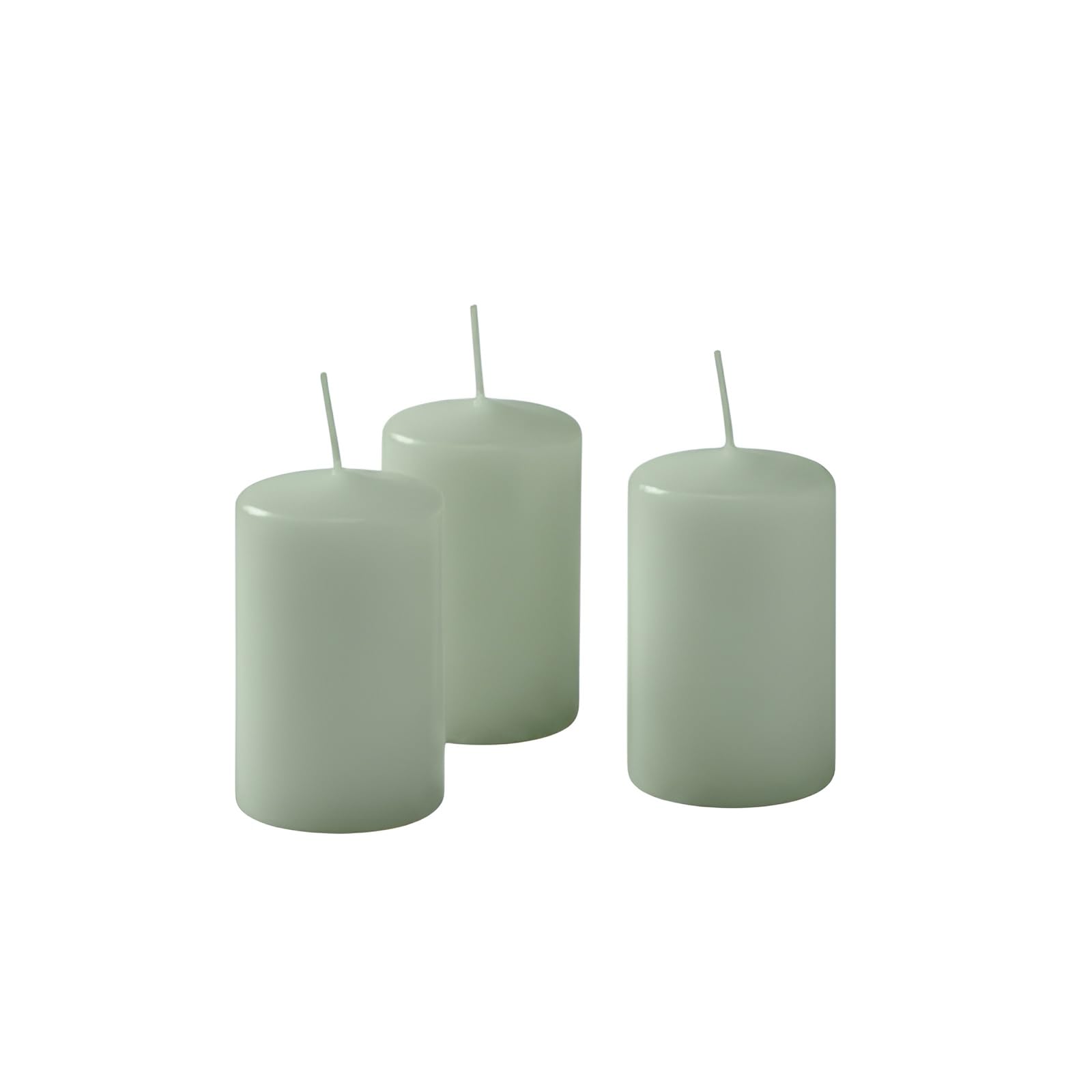 Cereria di Giorgio Risthò Kerzen Durchmesser 4 cm Höhe 7 - Grau Grün - Packung mit 12 Stück