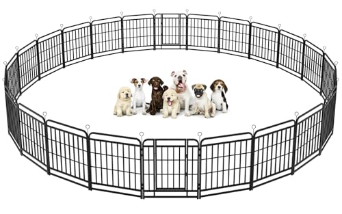 Image of Kfvigoho Heavy Duty Dog Fence Outdoor 24 Steel Panels 32 inch Height