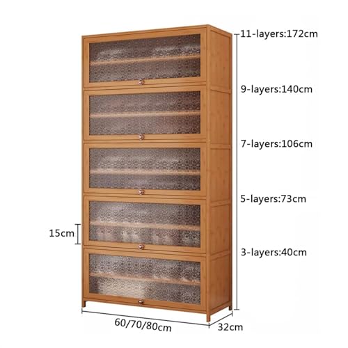 Zapatero de 3 capas con puertas plegables y estantes ajustables para entrada 3