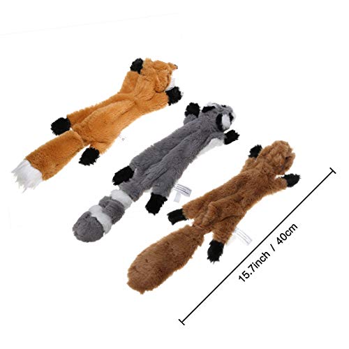 PDTO Hundespielzeug ohne Füllung, Quietschspielzeug für Hunde für kleine und mittelgroße Hunde (3 Packungen - 46 cm)