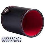 DECHOUS Vaso Agitador de Dados de PU Cuero Doble Capa Juego Profesional de Dados y Cubilete Set Compacto 1 Vaso para Entretenimiento en Bares y Ktv
