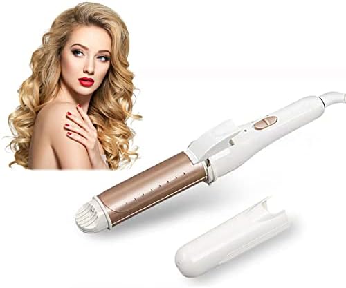 ERWARZY 2-in-1 Curling Wand & Titanium Flat Iron Hair Straightener Adjustable Temp Negative Ion Flat Iron with Titanium Plates 15s Fast Heating,Gift for Girls Women (Gold)