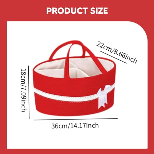Panier pour couches et vêtements bébé rouge blanc avec compartiments - 3