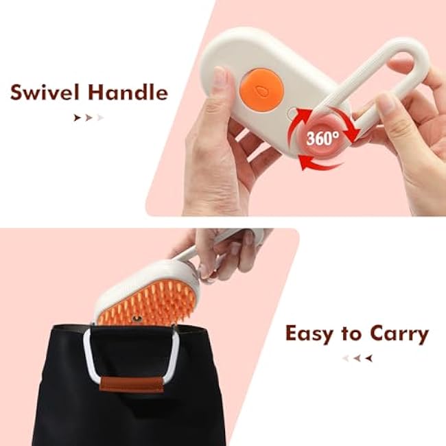 Cloud Care Cat Brush, Cat Steam Brush for Shedding, 4-In-1 Self-Cleaning Pet Steam Brushs for Long and Short Hair Cats and Dogs Grooming Supplies-iinrrHHX