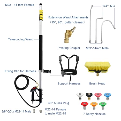 janz 24 FT Telescoping Pressure Washer Wand