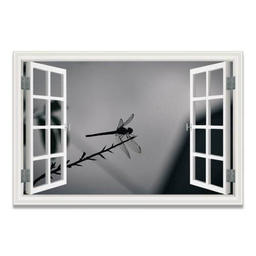 Cuadro lienzo efecto ventana de montañas para una decoración moderna en tu salón