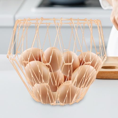 Ahuuen Cesta De Frutas Plegable Con Forma De Cuenco | Cesta De Frutas De Alambre Flexible | Cesta Transformable De Mesa | Cesta De Frutas Creativa Para Decoración De Interiores