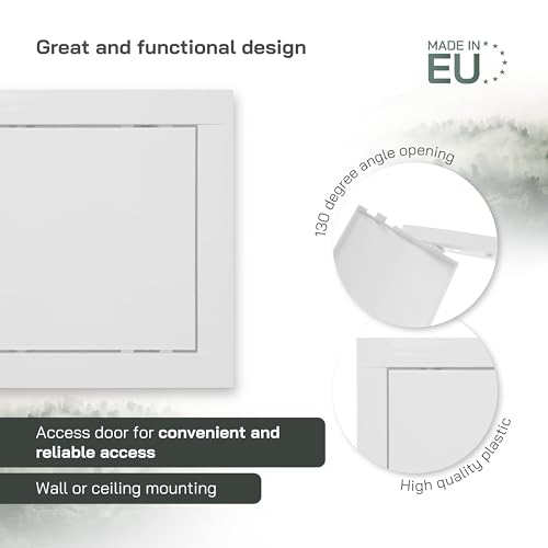 Vent Systems 150 x 150 mm ABS Kunststoff Revisionsklappe - Gipskarton, Trockenbau und Rigips Revisionsklappe - Weiß Abdeckung - Stromkasten Revisionstür - Serviceklappe für Haus, Garage, Wohnhaus