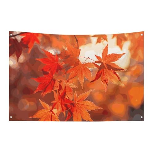 Drapeaux de jardin saisonniers anti-décoloration feuilles d'érable au soleil