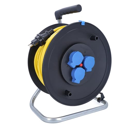 Enrollacables de exterior 25 m as - Schwabe con conector SEV T13 y tres tomas tipo 13 2