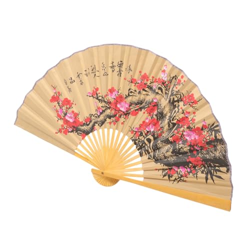 VOSAREA Großer Faltfächer Wanddekoration Chinesisches Wandbehang Vintage-Stil Dekorativ