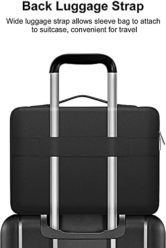 Image of MOCA 13.3-14 inch Laptop Sleeve - Waterproof Nylon Protective Case with Soft Velvet Interior for MacBook Pro 14 inch, MacBook Air & Laptops -Black, 13.3 Inch
