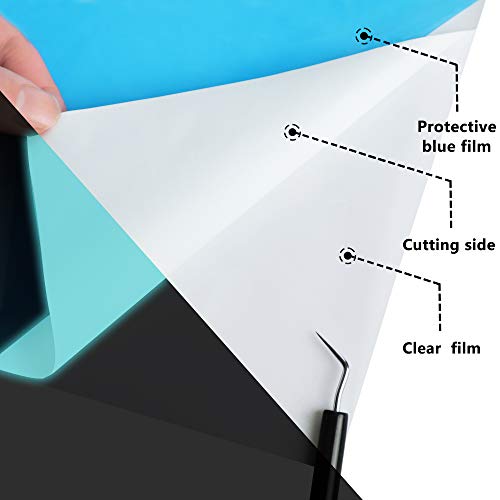 Image of RENLITONG Luminous Blue Glow in The Dark Heat Transfer Vinyl HTV Rolls - 12 inch x 10ft Iron on Vinyl for T-Shirts Costumes, PU Elastic HTV Roll for All Cutter Machines Easy to Cut & Weed