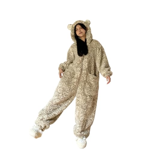 Vhersily 2026 Pyjamas pour adultes avec des barboteuses d'animaux, pyjama unisexe de nuit Homewear Loungewear Couple Automne Hiver Doux et Léger Maison Cadeau de Noël Carnaval Halloween Nouvel An