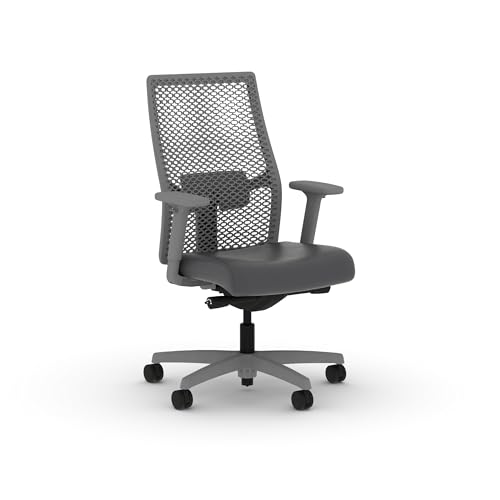 Image of HON Ignition 2.0 ReActiv Ergonomic Office Chair, Mesh Desk Chair with Lumbar Support, Advanced Synchro‑Tilt, Height and Width Adjustable Arms, Swivel Wheels, Titanium Frame, Graphite