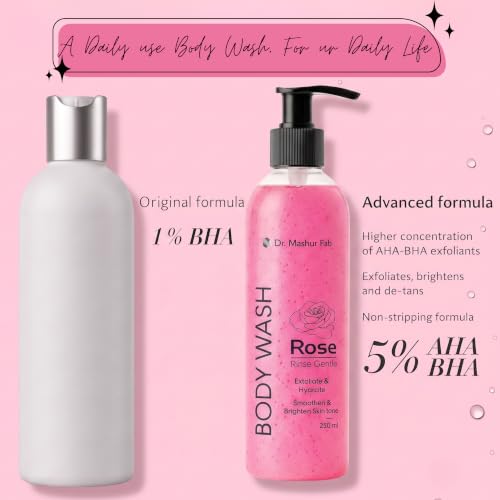 Image of Rose Body Wash - Gentle Hydrating Cleanser with Natural Rose Essence | Brightens & Softens Skin | 250ml