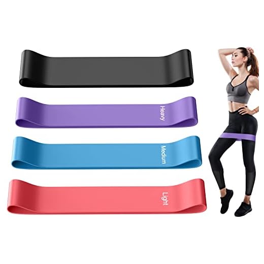 Bandas Elasticas Musculacion, Cintas Elasticas Fitness material duradero con 4 Niveles Ejercicios en Piernas, Gliteos y Brazos, 4 Bandas Elasticas Fitness Theraband para Yoga, Pilates, Crossfit