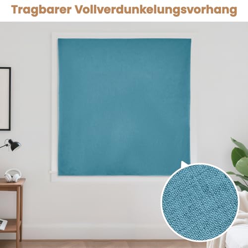 Einfache Installation Selbstklebender Verdunkelungsvorhang, 100% Lichtundurchlässig, Temporärer Hitzeschutz Fenster… – Ansicht 3