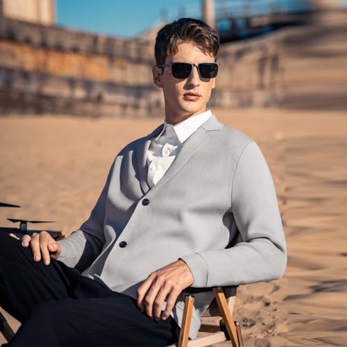 Image of Men's Cardigan Sweater Button Front V-Neck Long Sleeve Knit Sweaters