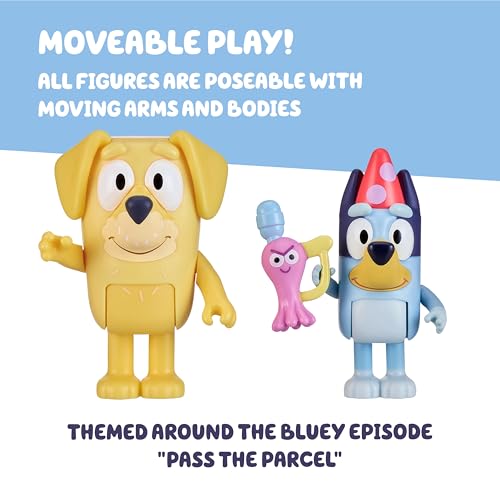 Bluey Pass The Parcel Figurine Toys Pack of 4, Character Toys with Bingo, Lucky’s Dad, and Lila Figures, Small Action Figures for Kids Ages 3+ by Bluey - Image 4