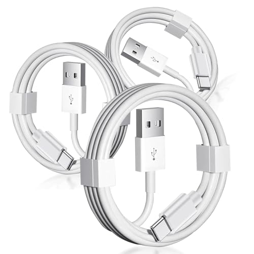 Image of 3 Pack iPhone 16 Car play Cable USB A to USB Type C Charging Charger for iPhone 17 Air /16e 16 Plus 15 Pro Max Plus Data Cord, iPad Pro 12.9 10 Gen,Samsung Galaxy Tab A7 A8 A9 S10+ S9 S8 S7 Note 10 S10