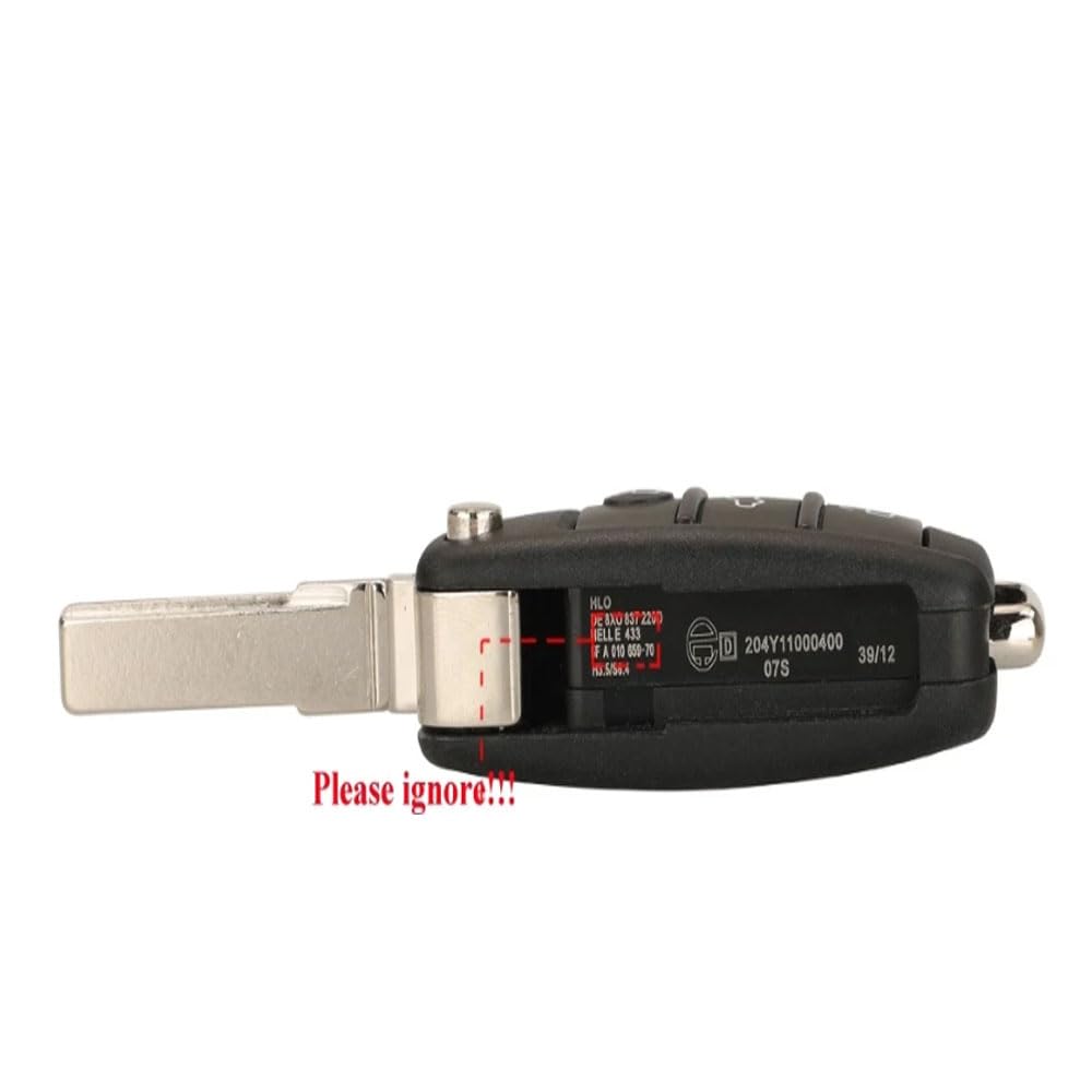 Chiave telecomando auto 433 MHz per Audi Q7 B7 Q3 A3 TT A2 A8 A6 A6L A4 S5 C5 C6 B6 A4L A5 Q5 S RS S18X0837220 8P0837220D 8P0837220Q/8P0837220K