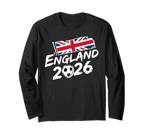 Image of England Football Soccer Game Player Fan English Flag Long Sleeve T-Shirt
