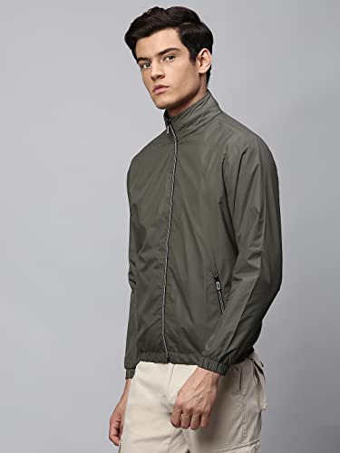 Image of Dennis Lingo Polyester Regular Fit Full Sleeves Men's Solid Shell Jacket with 2 Pockets - Lightweight Casual Winterwear for Men