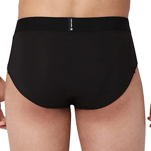 Image of Underjeans Men Black Cotton Blend Brief