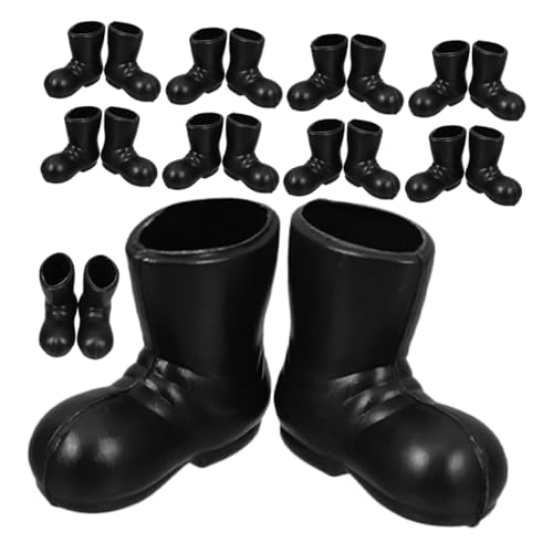 KONTONTY 20pcs Miniature Santa Boots for Dollhouse Holiday Accessories Mini Short Christmas Boot Models for DIY Craft Projects Festive Santa Claus Shoes Figurines Tiny Holiday Decorations