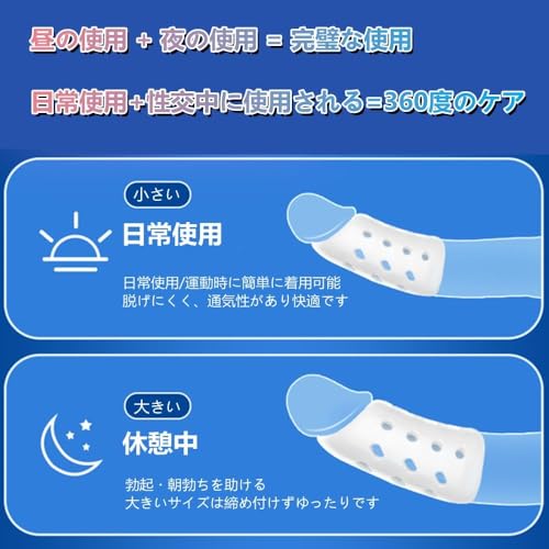 GOODLAND コックリング 包茎リング ペニスリング 通気孔 8点セット 通気性100% 快適 昼间用＆夜間用 人気 男性用 アダルトグッズ 大人のおもちゃ - 画像3