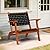 VINGLI Outdoor Armchair, All-Weather Wooden Patio Chair with Waterproof PE Woven Fabric, Adirondack Chair for Garden, Lawn and Poolside (1, Black and Brown)