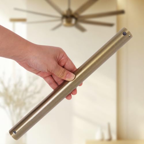 Image of 12 Inch Ceiling Fan Extension Rod, 1 Inch Outside Diameter Not Threaded Ceiling Fan Downrod for a Wide Range of Fans (Brushed Bronze)