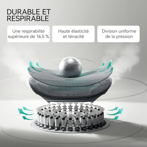 Hbada E3 Pro Chaise de Bureau Ergonomique Fauteuil de Bureau - Soutien Lombaire Dynamique 3 Zones, Appui-Tête 4D Réglable, Accoudoirs 6D Réglables, Pivotant avec Repose-Pieds, Noir - 10